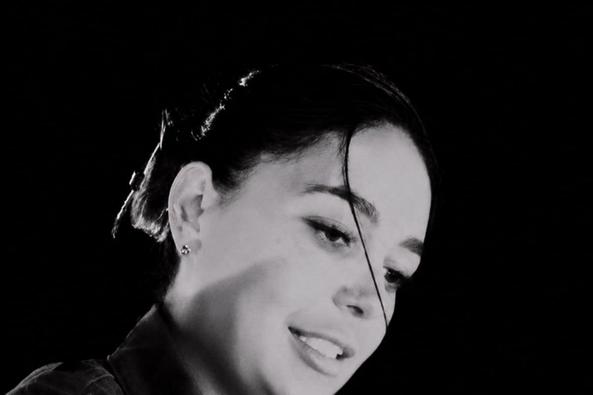 Hannah Laing in a black and white portrait