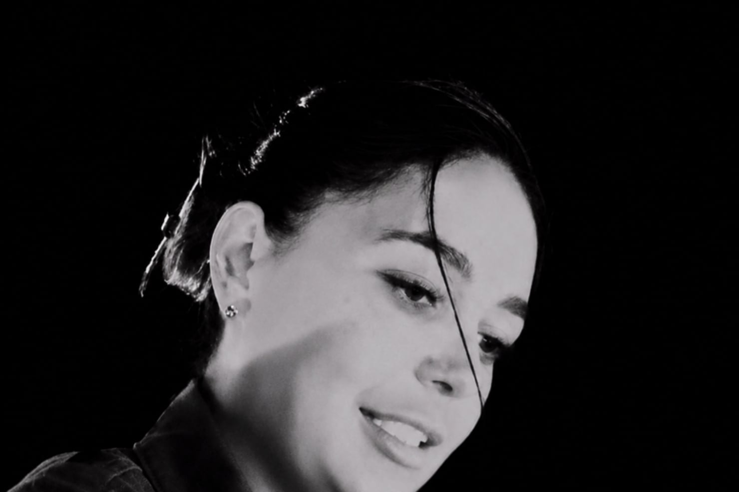 Hannah Laing in a black and white portrait